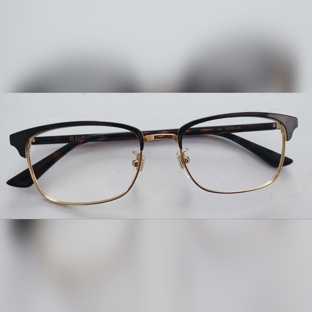 Gucci Black and Gold Frame Glasses 53-18-145 And Eyeglasses Hardshell. - Picture 10 of 11